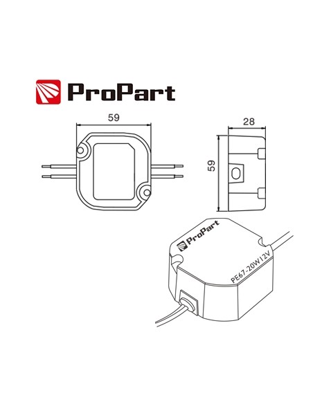 Alimentatore IP67 Stagno Per Lampade / Strisce Led 12v Dc 20W 1.67A