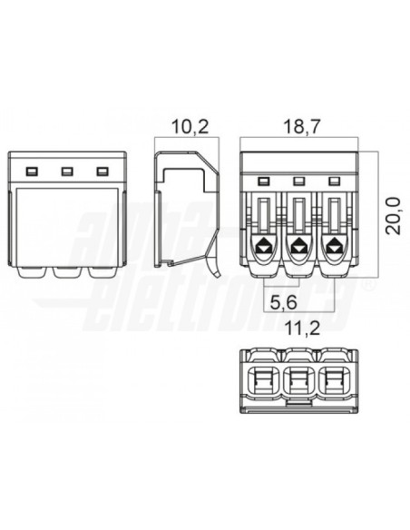 Morsetti elettrici Degson - Connettore rapido serrafilo 32A - 450V -  singolo polo - 3 morsetti - serie DG221- per cavo