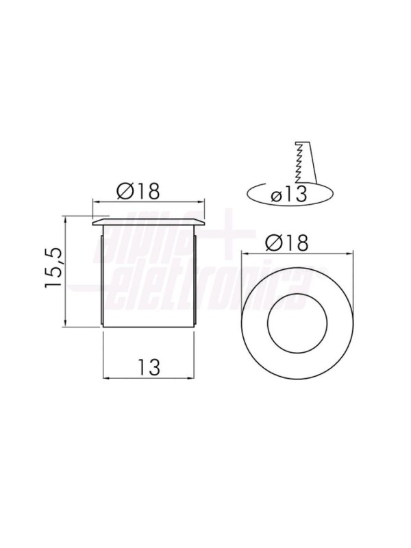 Faretto Singolo Led Colore Bianco 0,3w 12v 6000k Freddo Per Cielo Stellato