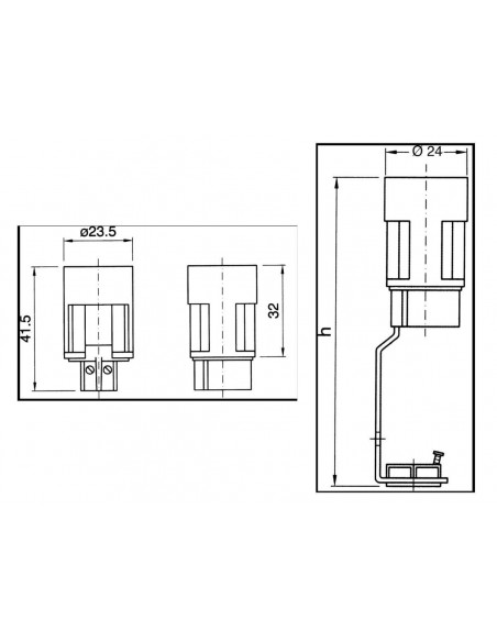 PORTALAMPADA E14 NIPLES + CANDELA AVORIO FAI