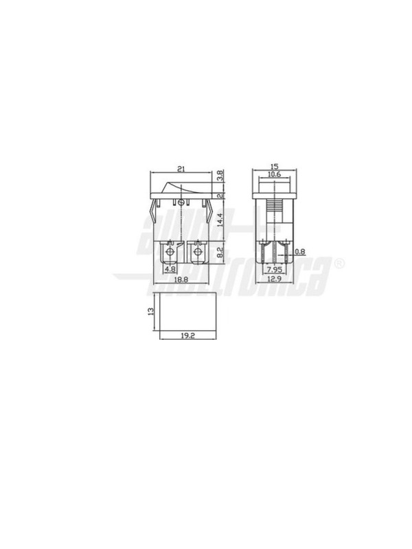 Interruttore A Bilanciere Doppio, Luminoso Rosso 250v 10a