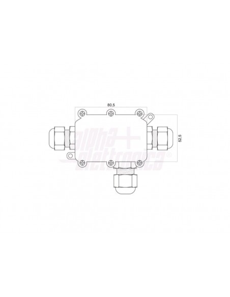 Scatola Impermeabile Ip68 3 Vie Giunzione 3 Poli Morsetto Incluso 24a 450v Per  Cavi 9 - 12mm